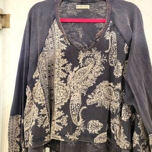 Free People True Perfection Paisley High Low Top